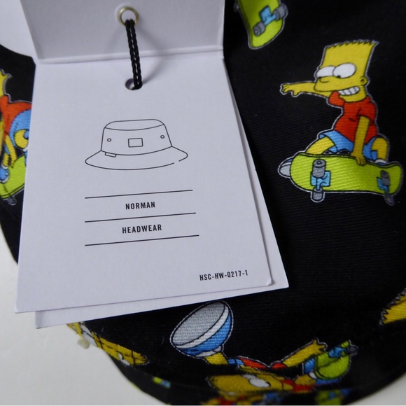Herschel Supply Co. Bart Simpson Skateboard TV Cartoon Twill Bucket Hat NWT - Picture 9 of 9